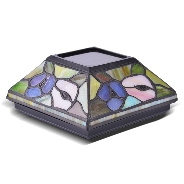 2211-F20 LED Tiffany Stained Hand Made Glass Post Cap Light 2211-F20 LED Tiffany Stained Hand Made Glass Post Cap Light