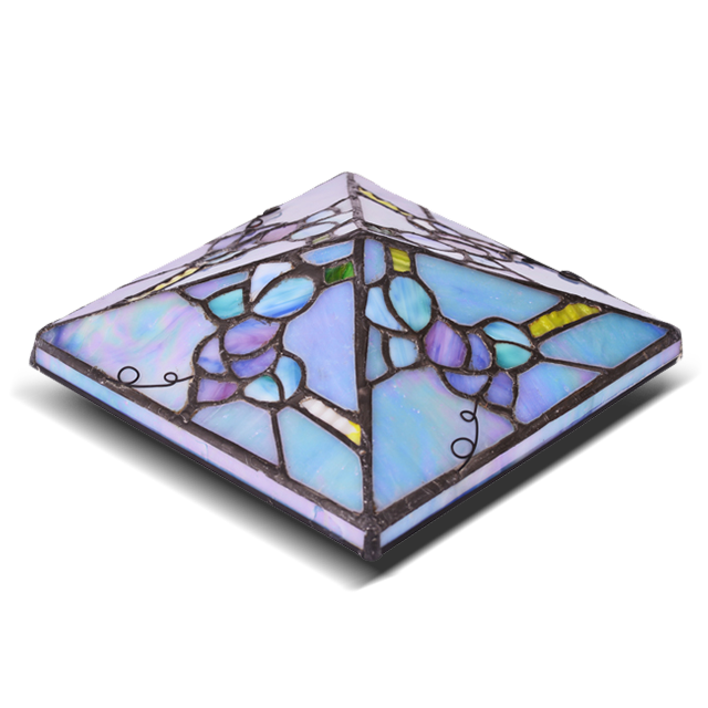 2211-FC1 Square Hand Made waterproof Tiffany Glass Post Cap Light 2211-FC1 Square Hand Made waterproof Tiffany Glass Post Cap Light